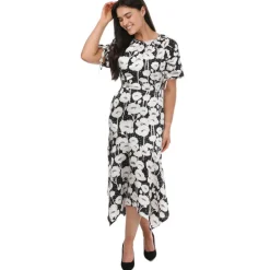 Abriee Puff Sleeve Midi Dress