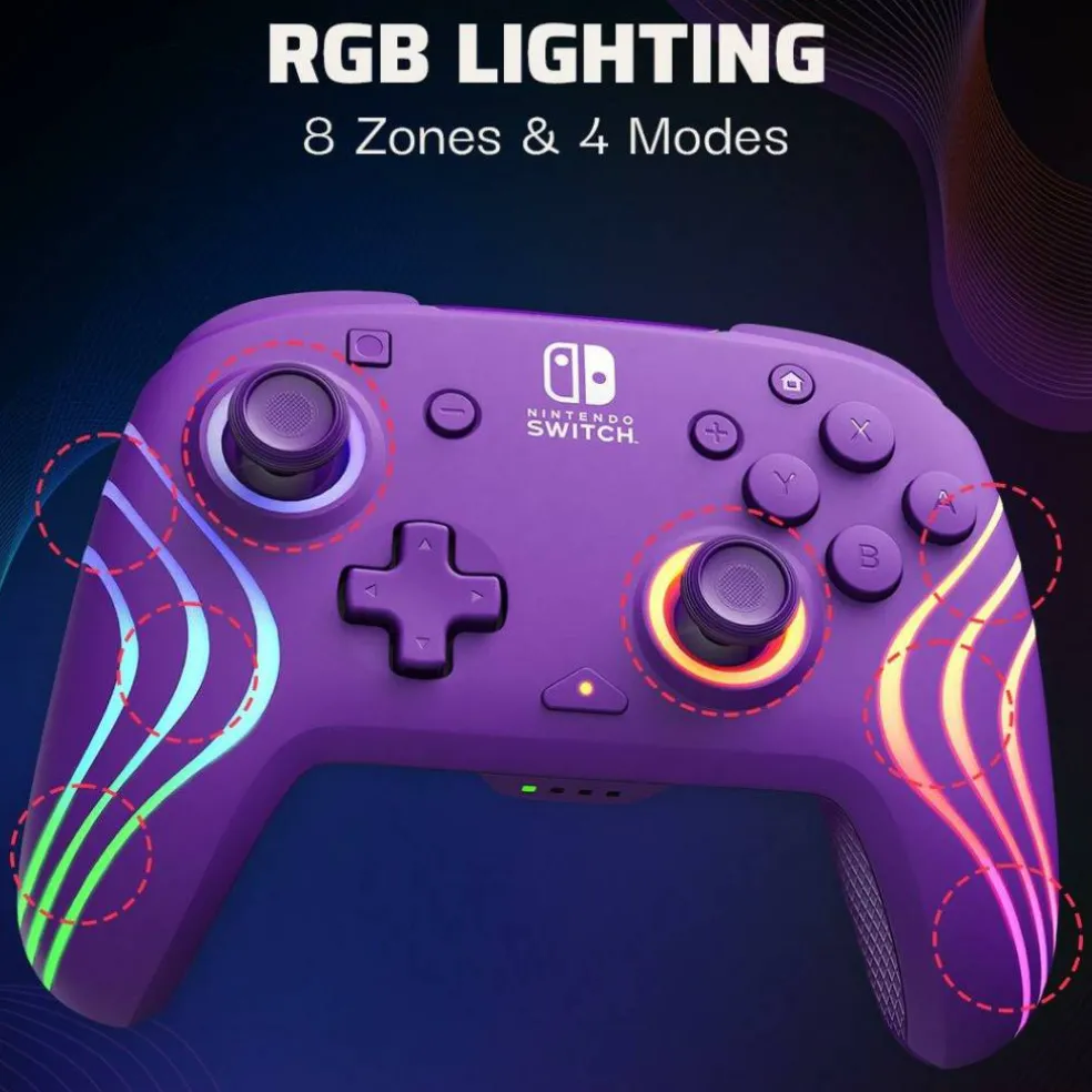 Afterglow™ Wave Nintendo Wireless Controller: Purple with Motion