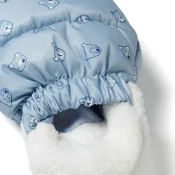 Baby snowsuit with hood and mitts light blue
