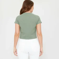 BeYou Ruched Rib Top Womens