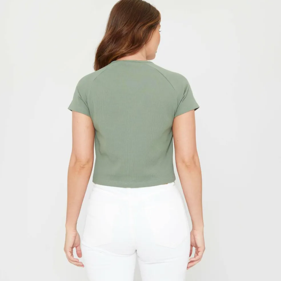 BeYou Ruched Rib Top Womens