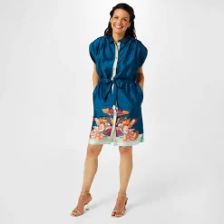 Border Print Tunic Dress