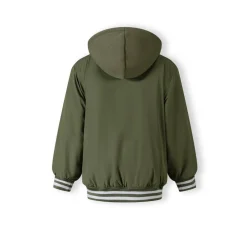 Boys baseball jacket detachable hood embroidery khaki