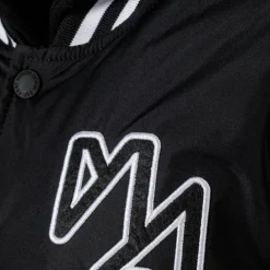 Boys baseball style jacket detachable hood black