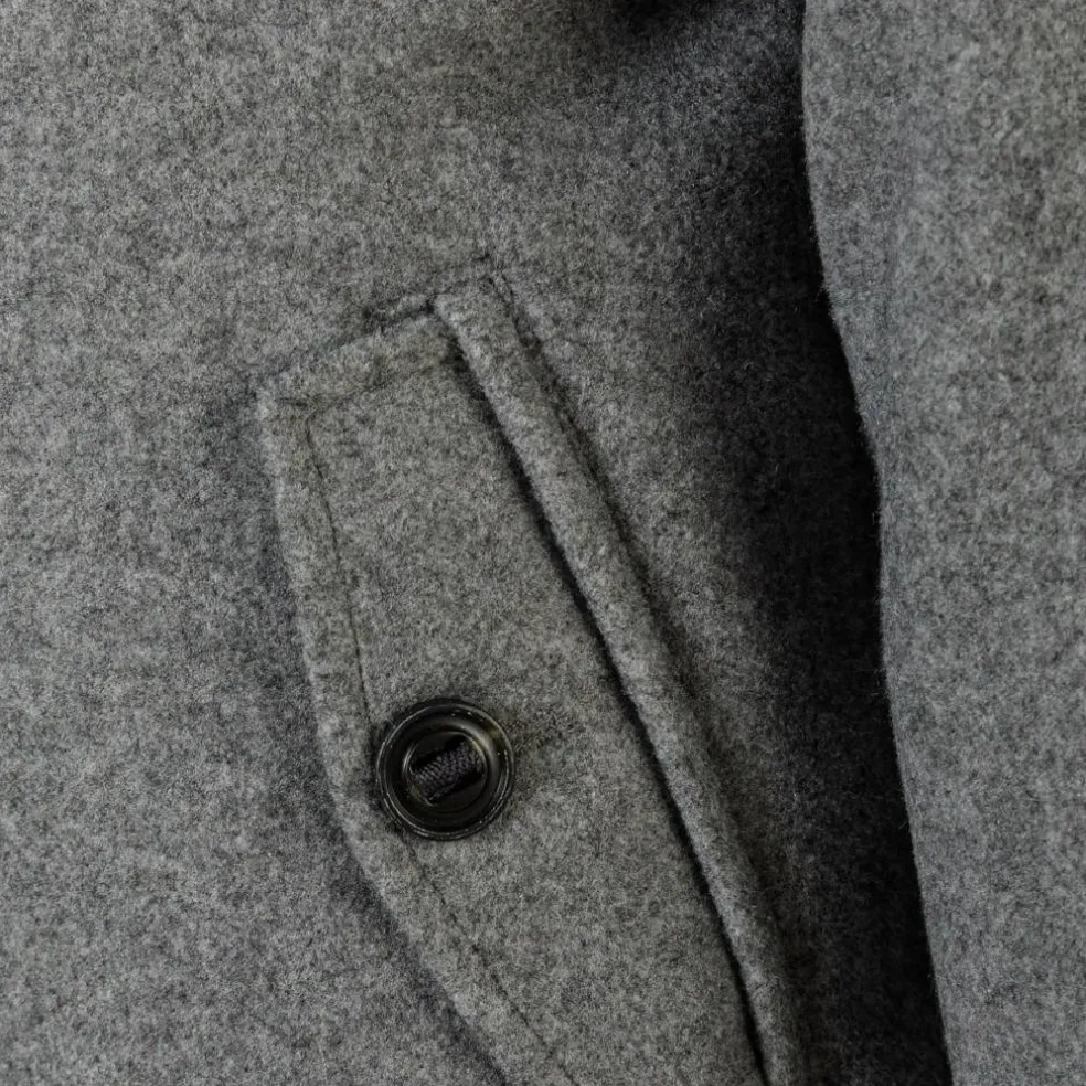 Boys coat button fastening grey