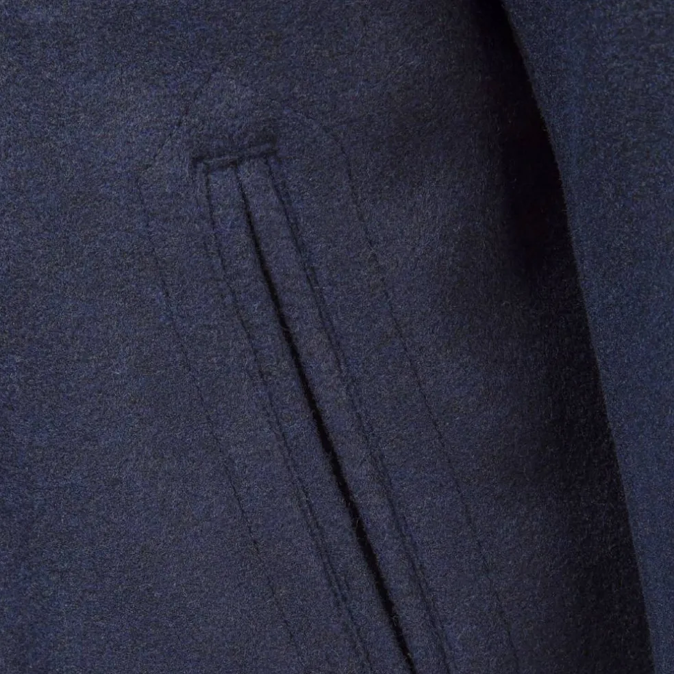 Boys coat double breasted with lapel navy