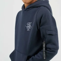 Boys Pull Over Hoodie with Chest Embroidery and Sleeve Pocket