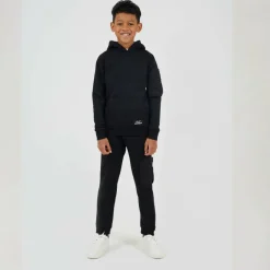 Boys Pull Over Hoodie with Zip Sleeve Pocket and Kangaroo Pocket Label Detail