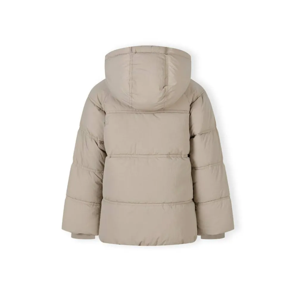 Boys quilted jacket with hood zip pockets grey
