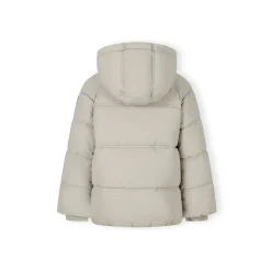 Boys quilted jacket with hood zip pockets grey