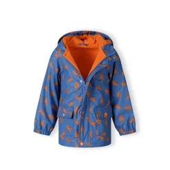 Boys rain jacket printed cobalt blue