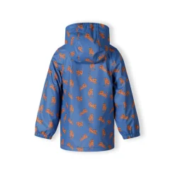 Boys rain jacket printed cobalt blue