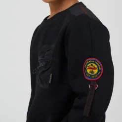 Brave Boys Crew Neck Sweater with Sleeve Badge Detail