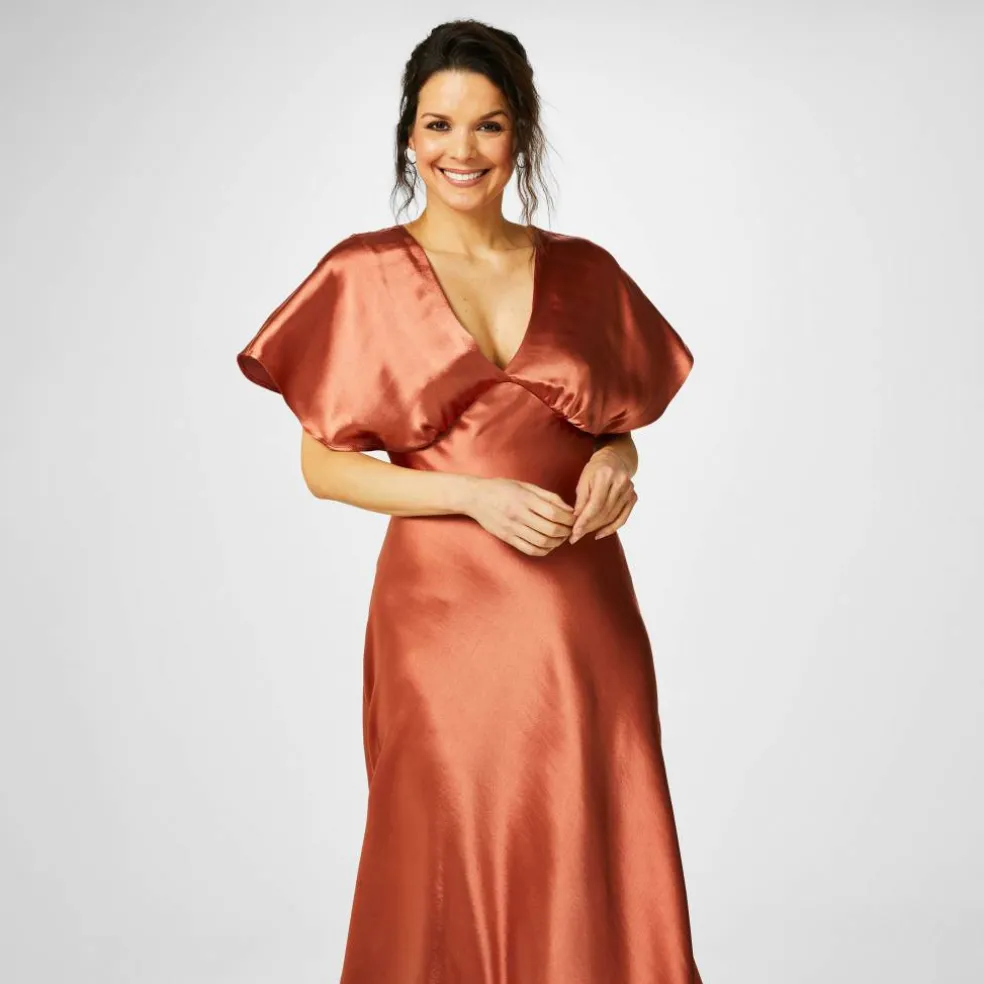 Bridesmaid Satin Maxi Dress