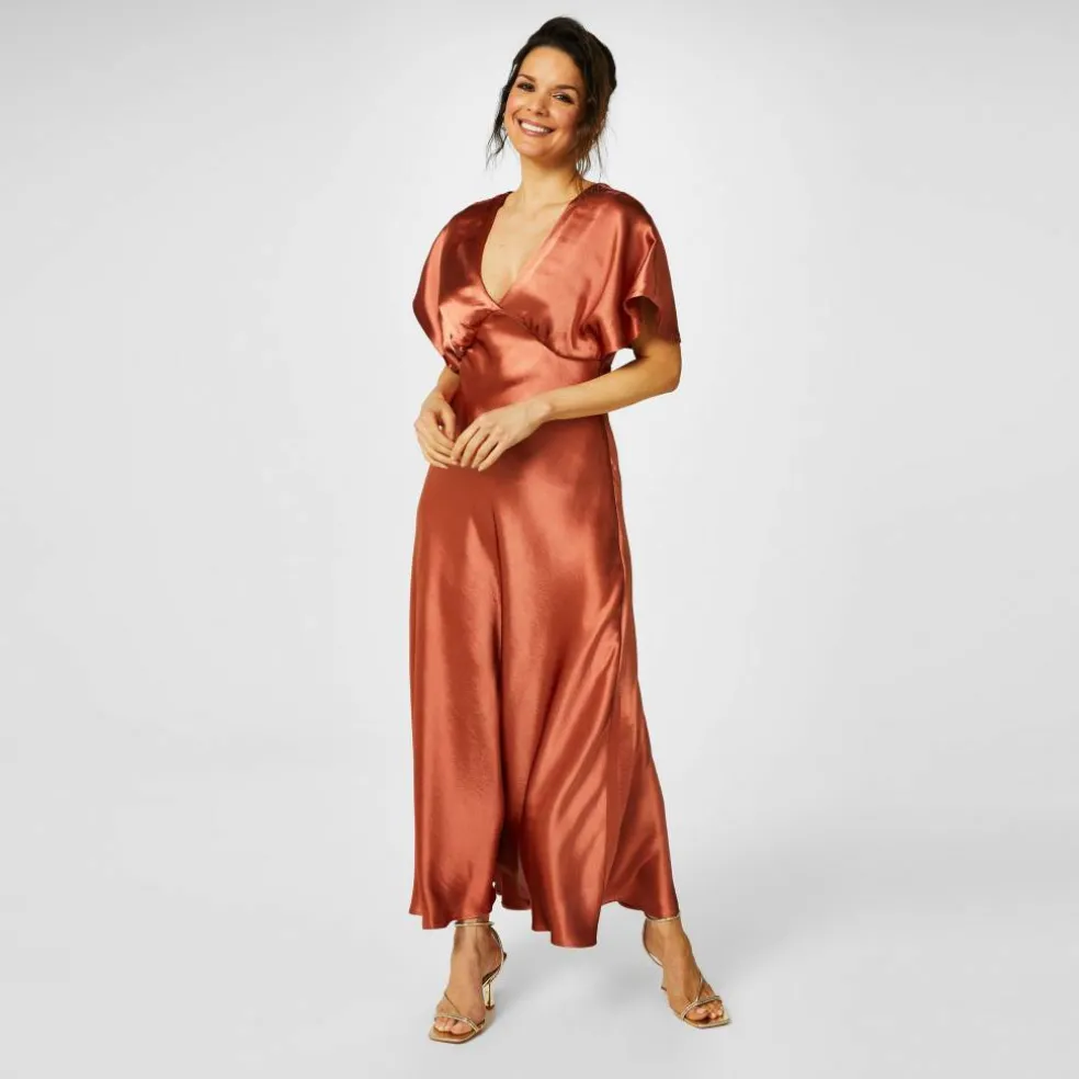 Bridesmaid Satin Maxi Dress