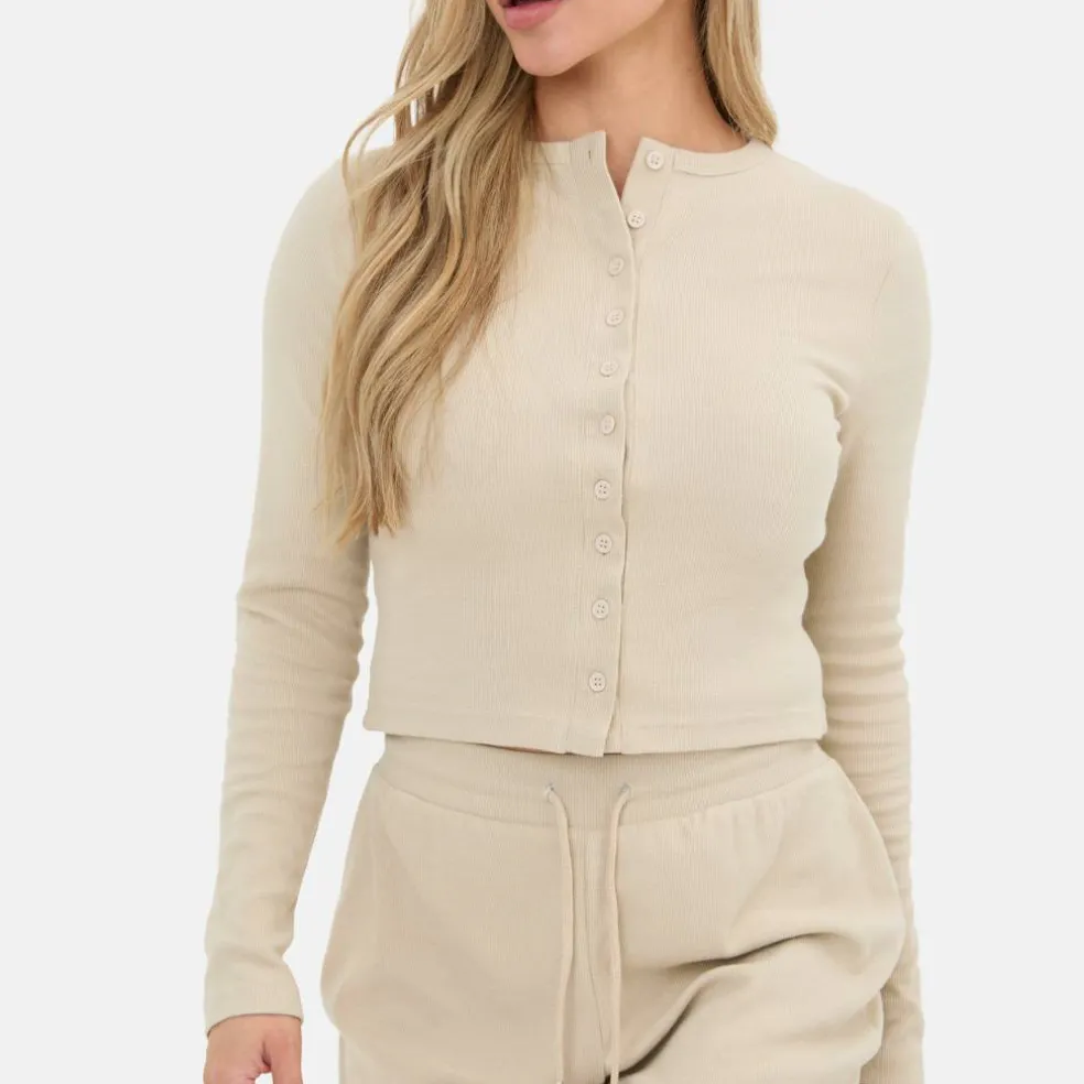 Button Front Long Sleeve Top