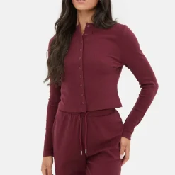 Button Front Long Sleeve Top