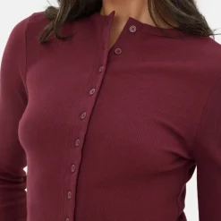 Button Front Long Sleeve Top