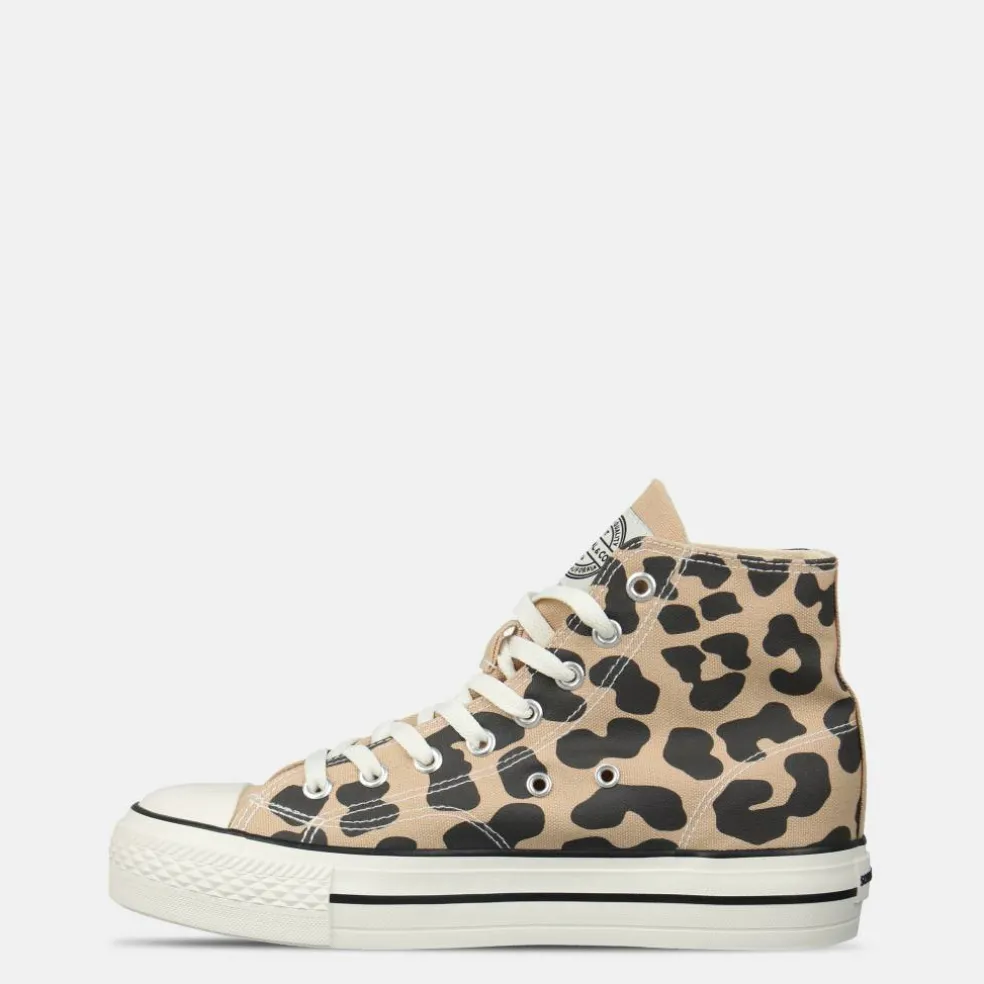 Canvas High Top Platform Trainers Womens