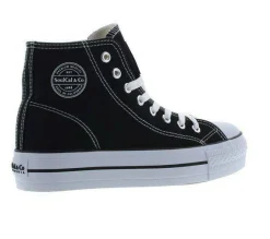 Canvas High Top Platform Trainers Womens