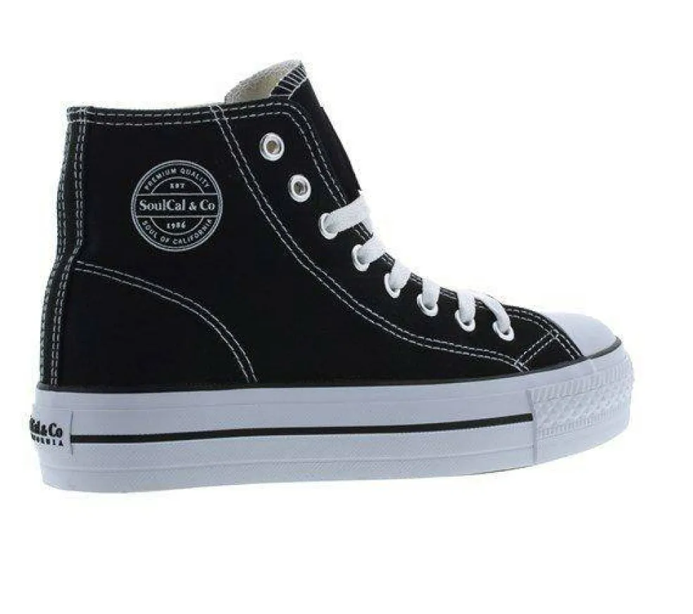 Canvas High Top Platform Trainers Womens