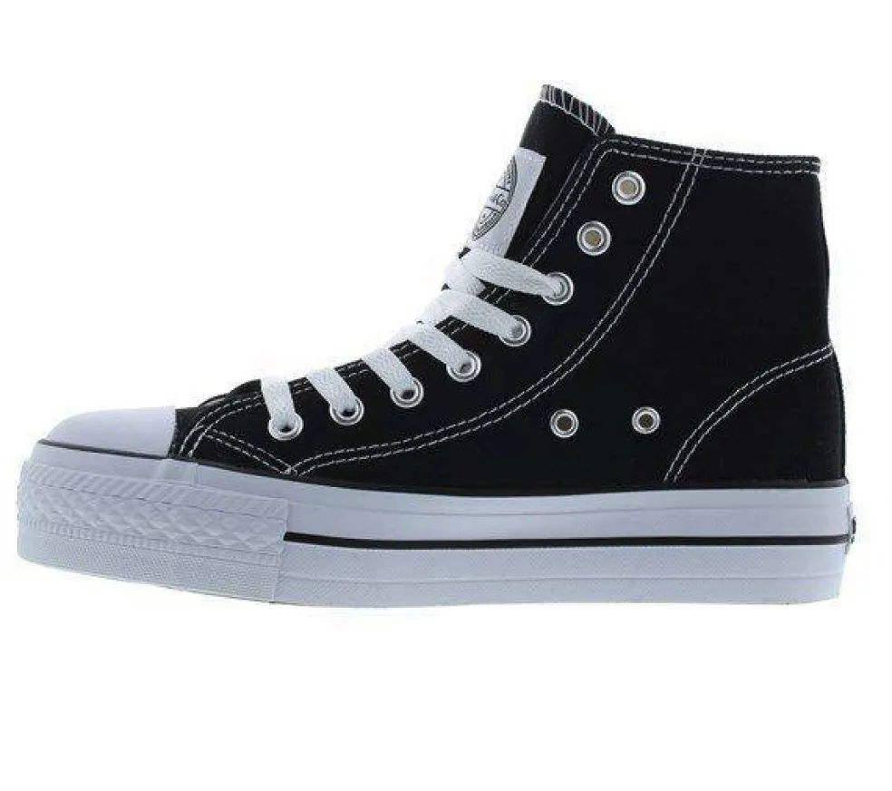Canvas High Top Platform Trainers Womens