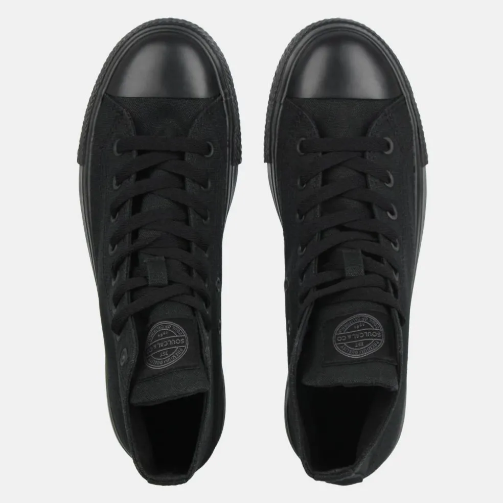 Canvas High Top Platform Trainers Womens