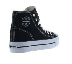Canvas High Top Platform Trainers Womens