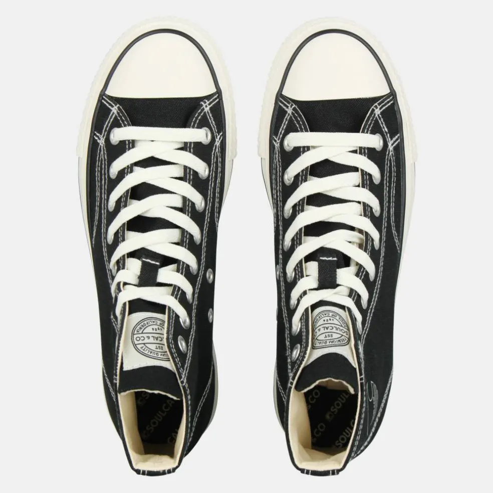Canvas High Top Platform Trainers Womens