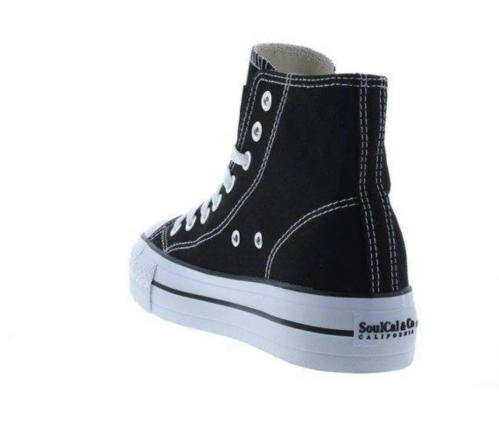 Canvas High Top Platform Trainers Womens