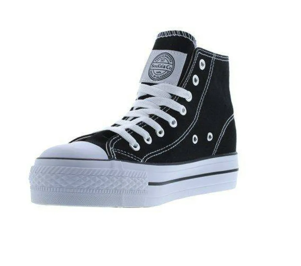 Canvas High Top Platform Trainers Womens