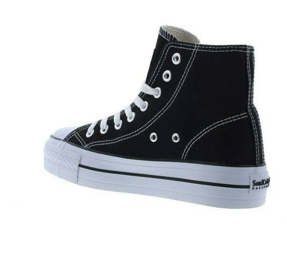 Canvas High Top Platform Trainers Womens