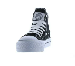 Canvas High Top Platform Trainers Womens