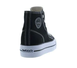 Canvas High Top Platform Trainers Womens