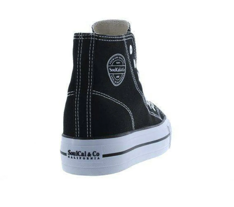 Canvas High Top Platform Trainers Womens