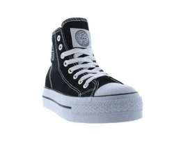 Canvas High Top Platform Trainers Womens