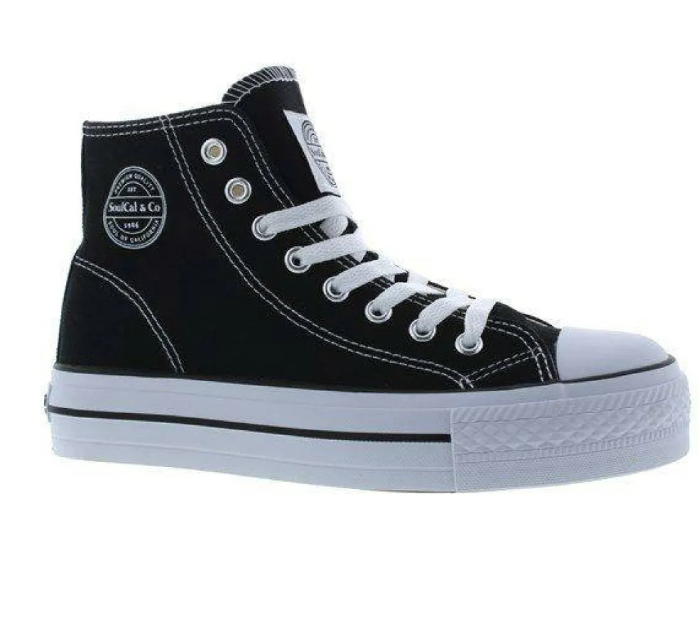 Canvas High Top Platform Trainers Womens