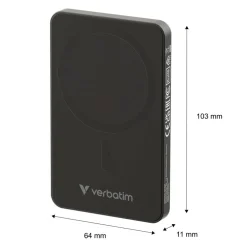 Charge n Go Essentials Power Bank 5000mAh Magnetic Wireless Charging - Black