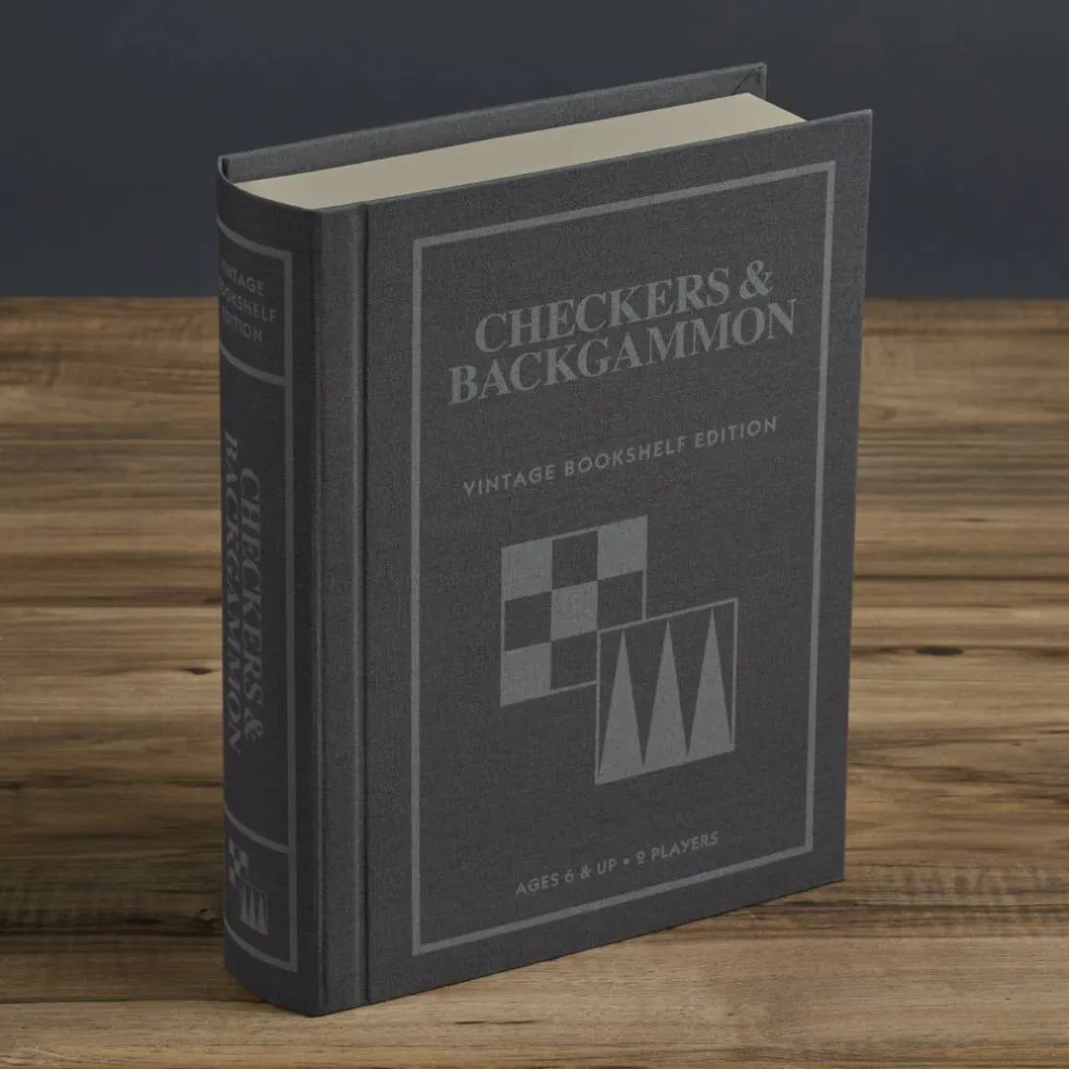 Checkers & Backgammon Vintage Bookshelf Edition