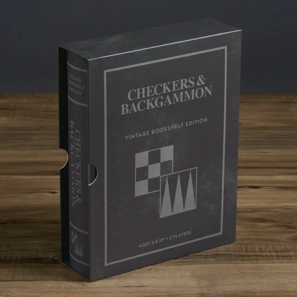 Checkers & Backgammon Vintage Bookshelf Edition