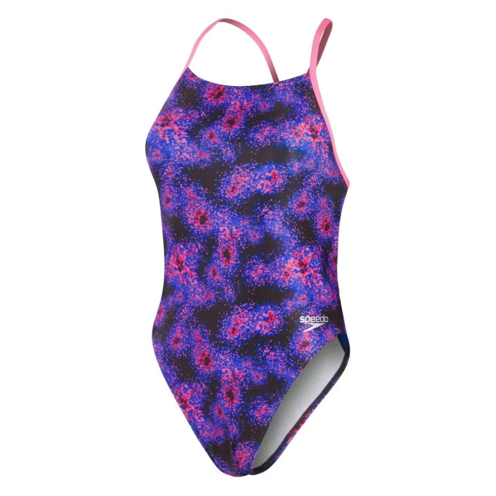 Club Training Placement Digital Lattice-Back Swimsuit