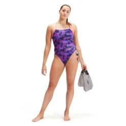 Club Training Placement Digital Lattice-Back Swimsuit