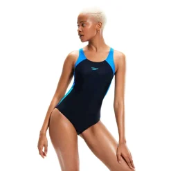 Colourblock Splice Muscleback Swimsuit Womens