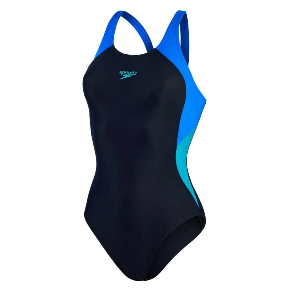 Colourblock Splice Muscleback Swimsuit Womens