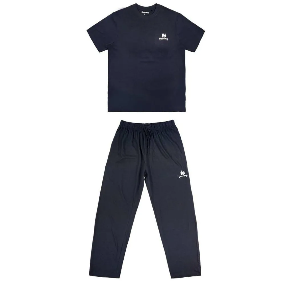 Combo Logo Drawstring Long Lounge Twin Set