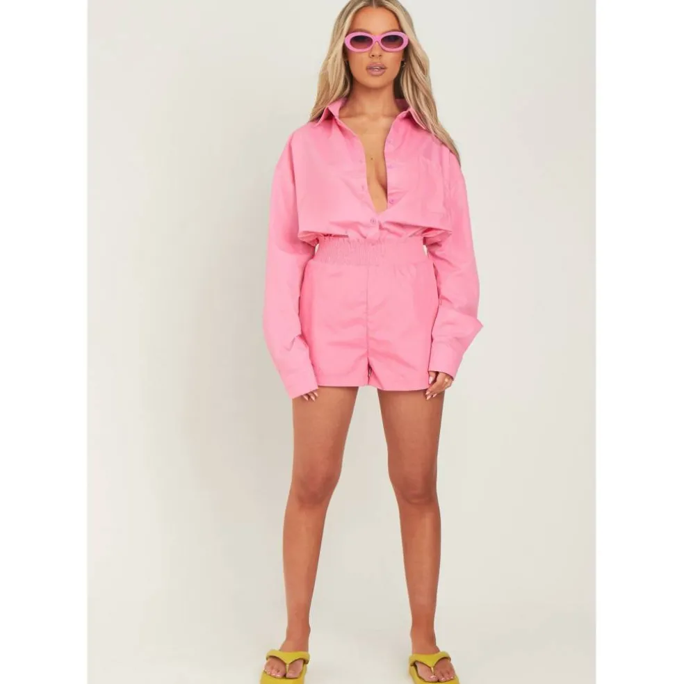 Cotton Oversized High Waisted Runner Shorts