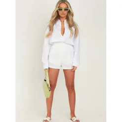 Cotton Oversized High Waisted Runner Shorts