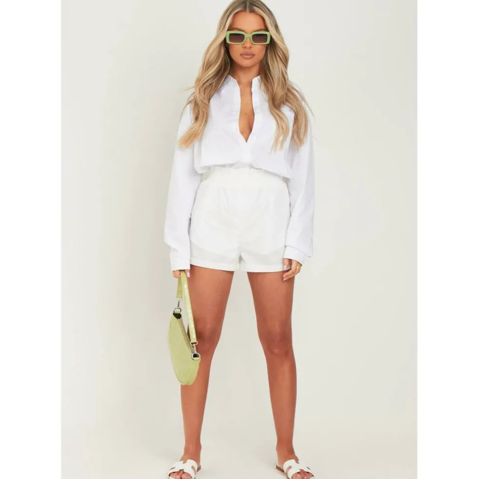 Cotton Oversized High Waisted Runner Shorts