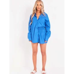 Cotton Oversized High Waisted Runner Shorts