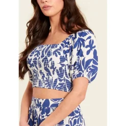 Crop Shirred Top